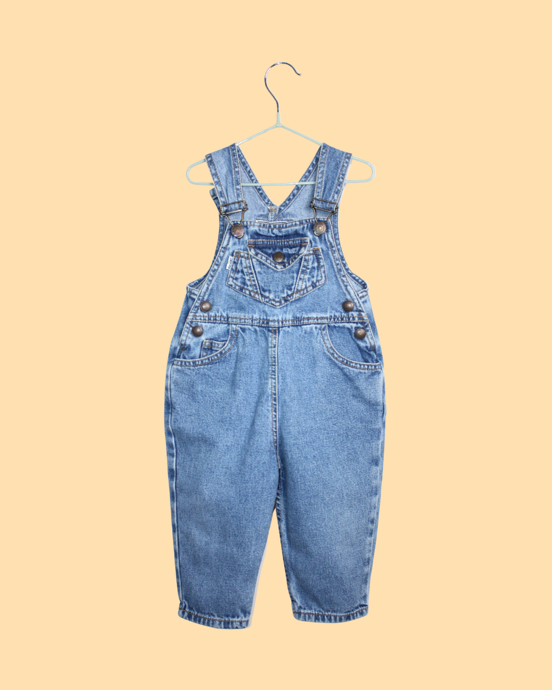 Salopette vintage en denim clair 70s rare 12 mois