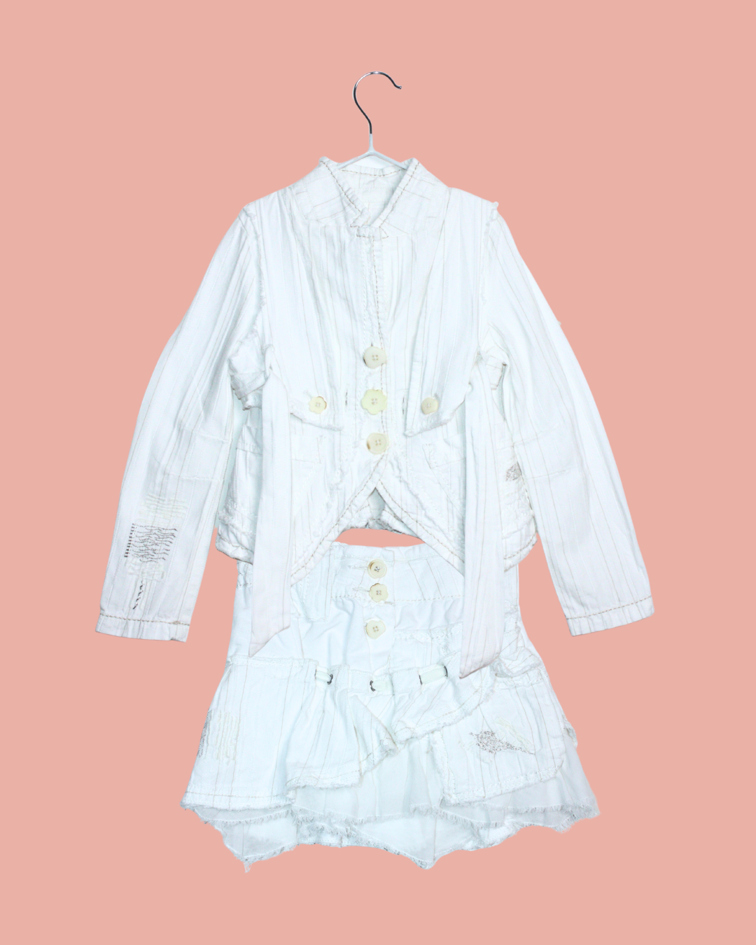 Ensemble Marithé + François Girbaud blanc en taille 5 ans vintage y2k