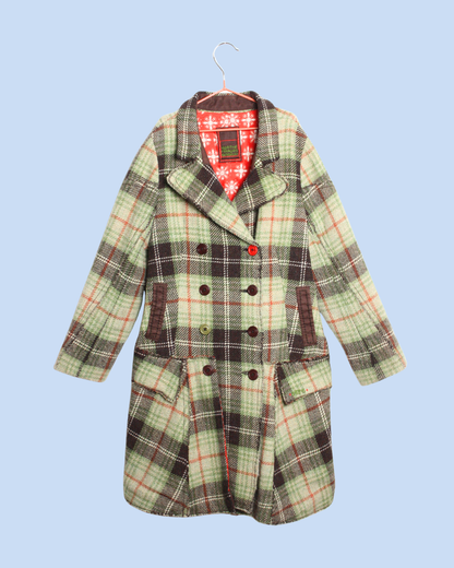 Manteau Marithé + François Girbaud vintage en tartan 8 ans