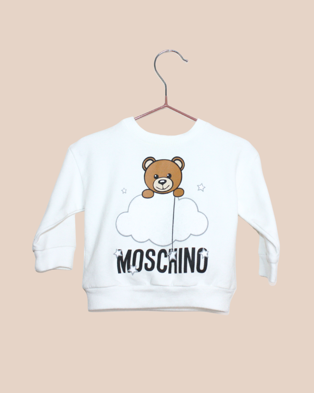 Sweatshirt blanc Moschino Toy 3 mois