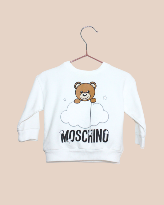 Sweatshirt blanc Moschino Toy 3 mois