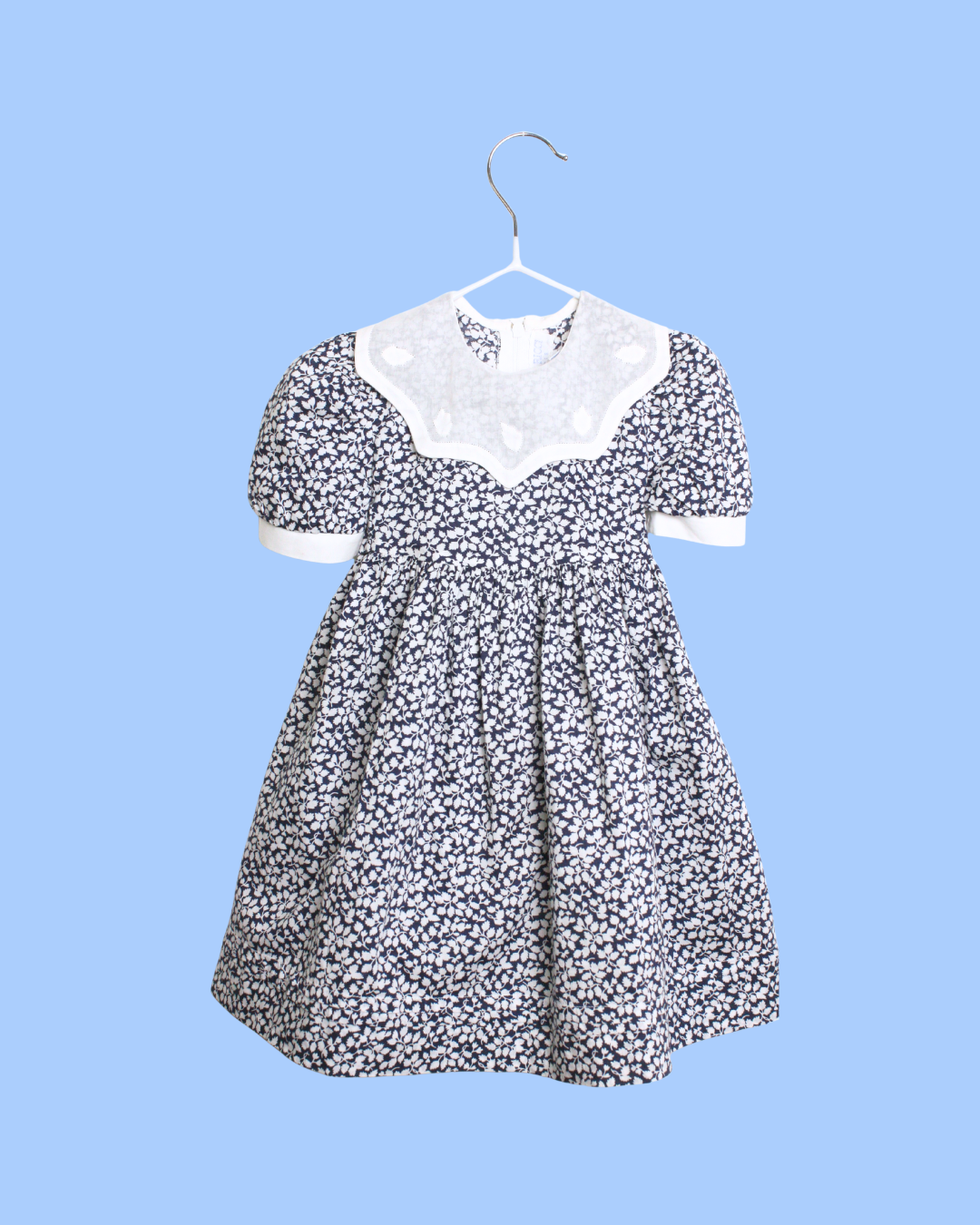 Robe vintage Nina Ricci à fleurs avec col en dentelle 6 mois