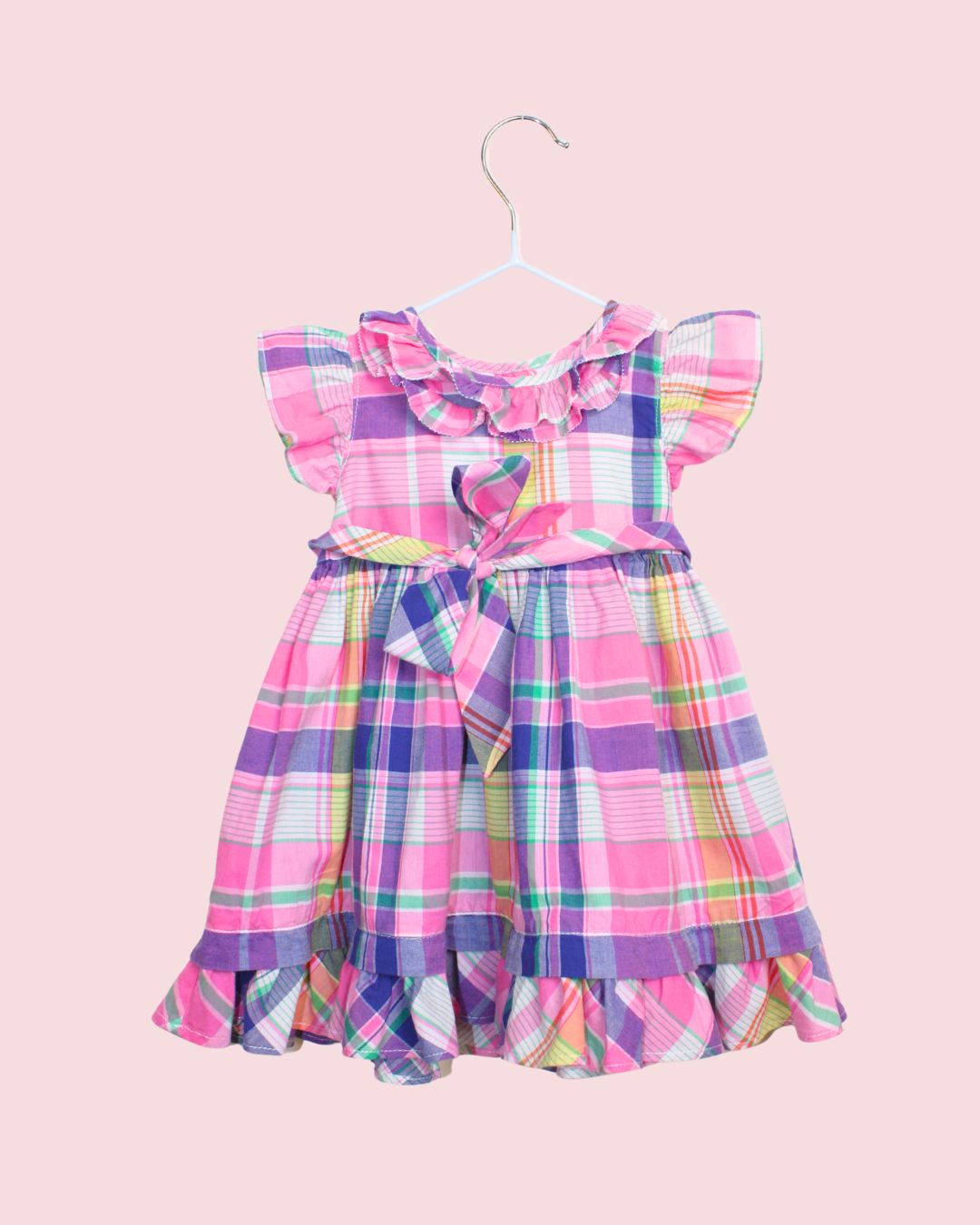 Robe à carreaux roses Ralph Lauren avec bloomer 9 mois