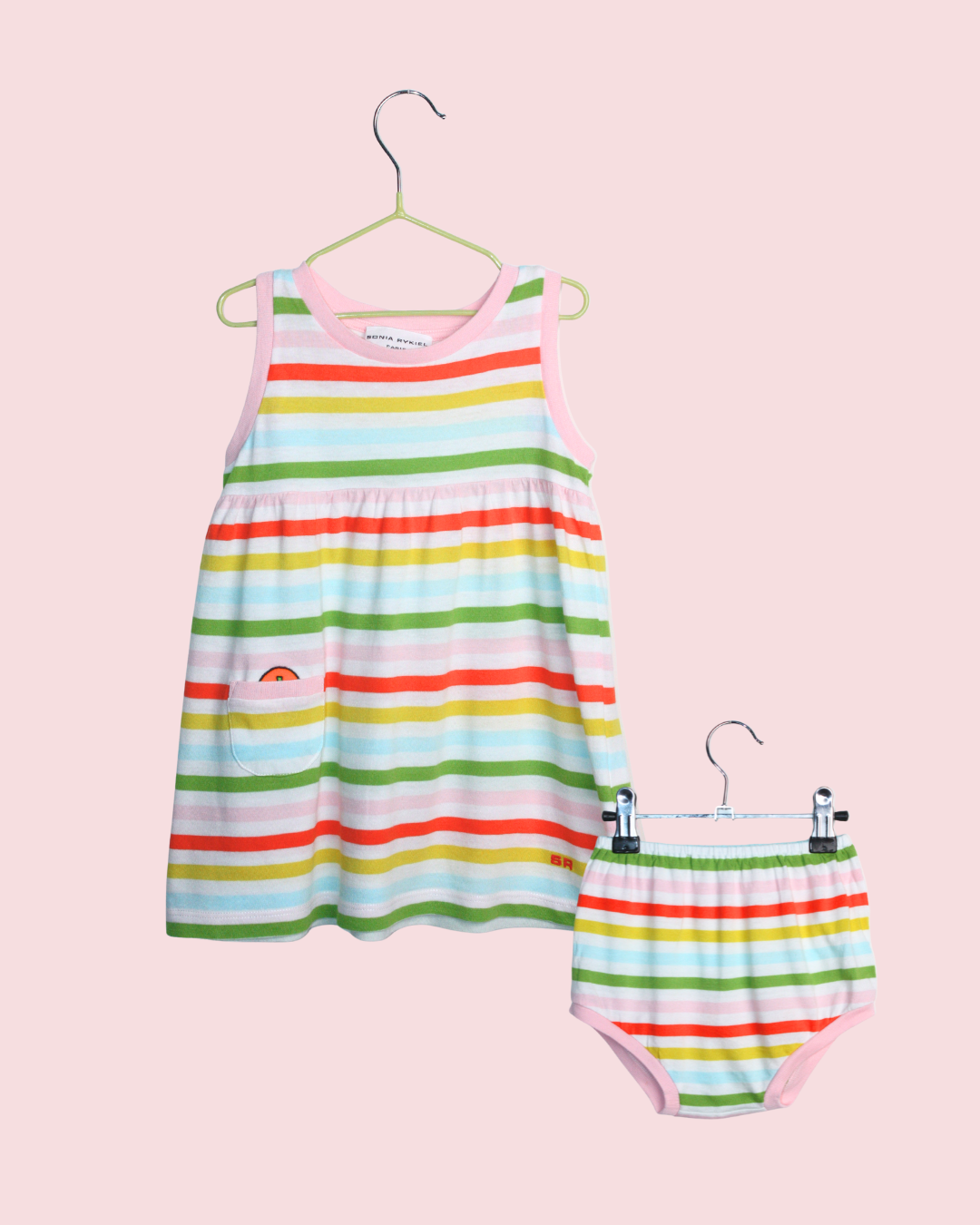 Robe Sonia Rykiel à raures multicolores avec bloomer 12 mois
