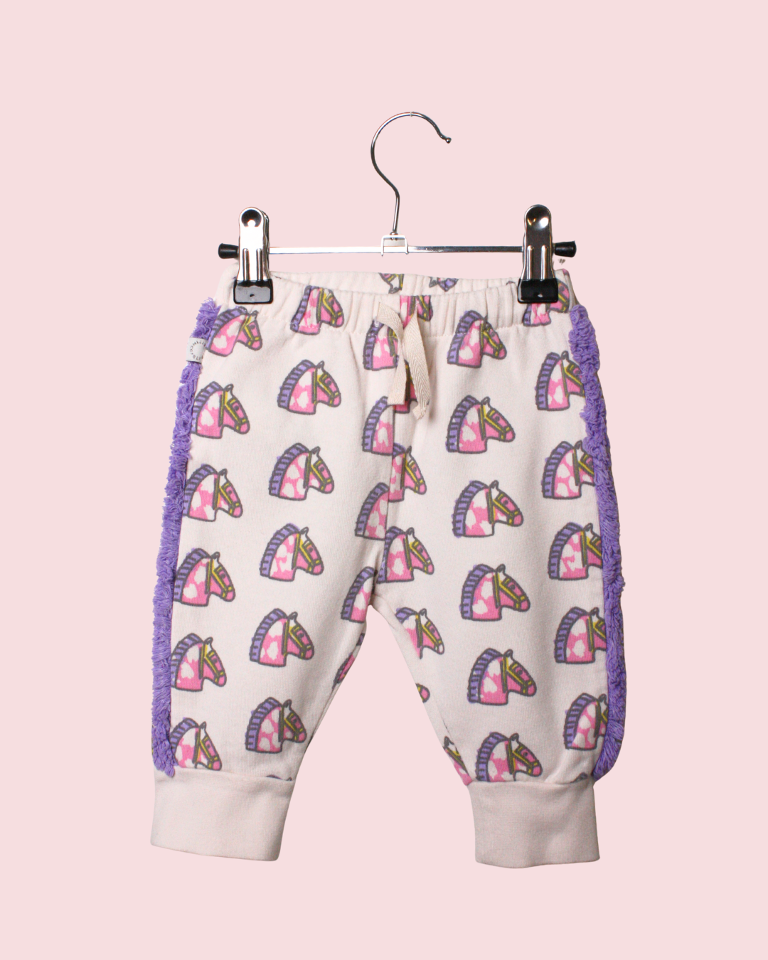 Jogging rose motif cheval 6 mois