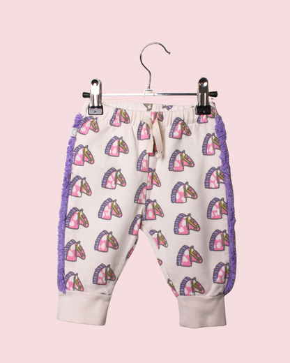 Jogging rose motif cheval 6 mois