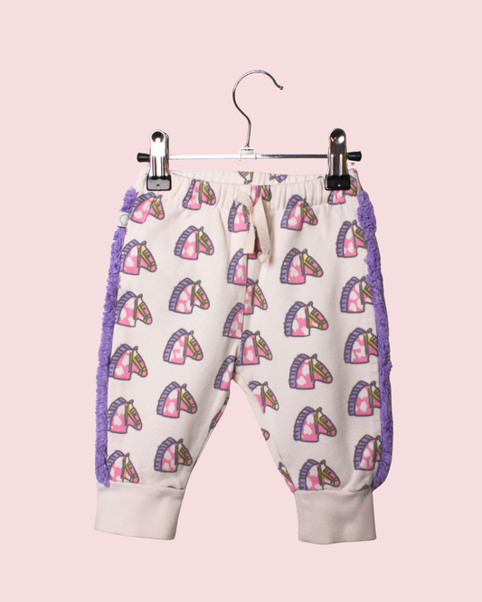 Jogging rose motif cheval 6 mois