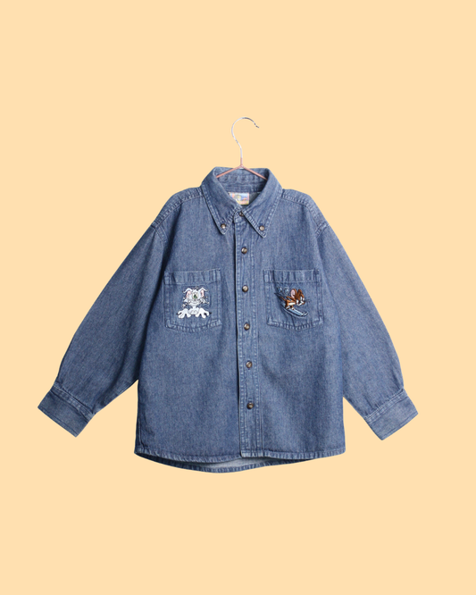 Chemise en jean vintage Tom & Jerry 5 ans